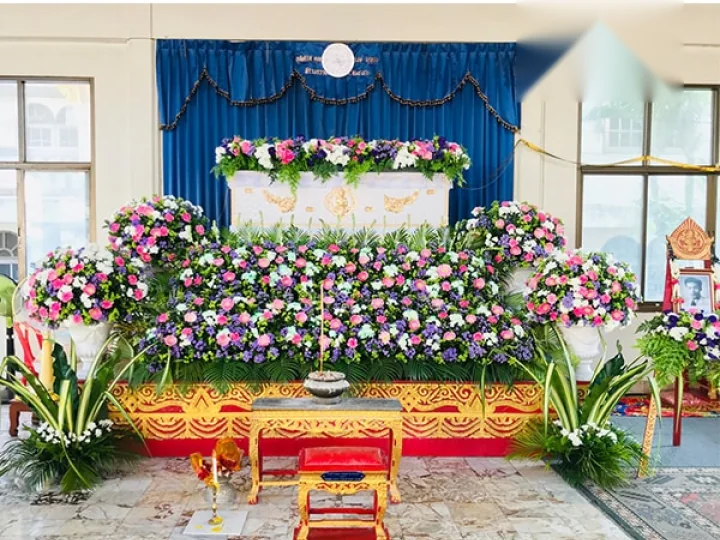 ผลงานจัดตกแต่งศาลาวัด จริง Funeral Decor