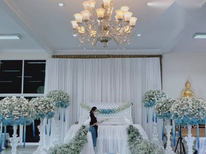 ผลงานจัดตกแต่งศาลาวัด จริง Funeral Decor