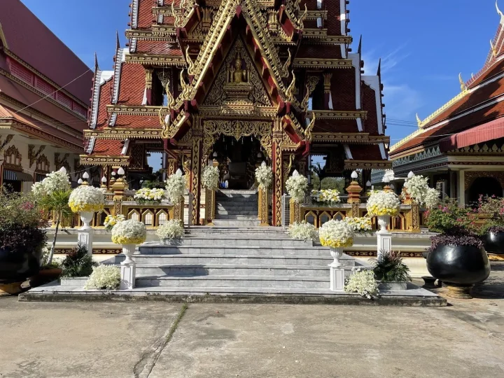 ผลงานจัดวิธีจัดดอกไม้หน้าโลง งานศพจริง Funeral Decor
